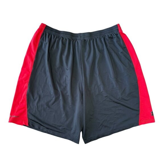 Under Armour Swim Trunks Shorts Mens XL Hybrid Stretch Black Red - Picture 4 of 8